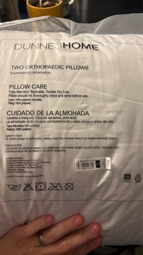 2x Orthopaedic Pillow Dunnes Brand new