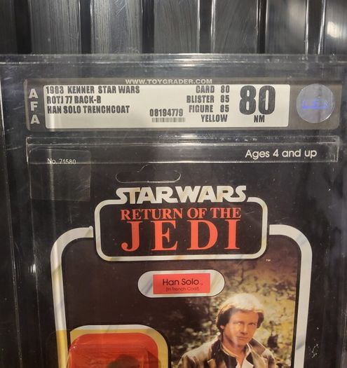 Star Wars Han Solo Trenchcoat MOC Graded 80