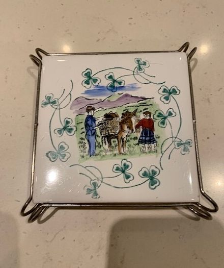 Mid-century Tile Pot Stand