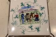 Mid-century Tile Pot Stand