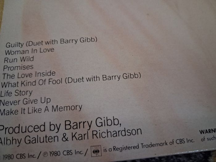 Barbara Streisand - Guilty - 1980 vinyl LP / Gatefold