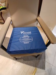 Blue pressure care seat cushion