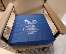Blue pressure care seat cushion