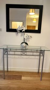 Modern Glass Console Table Excellent Condition