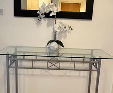 Modern Glass Console Table Excellent Condition