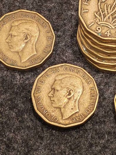 59x George VI threepence coin 1937 to 1952