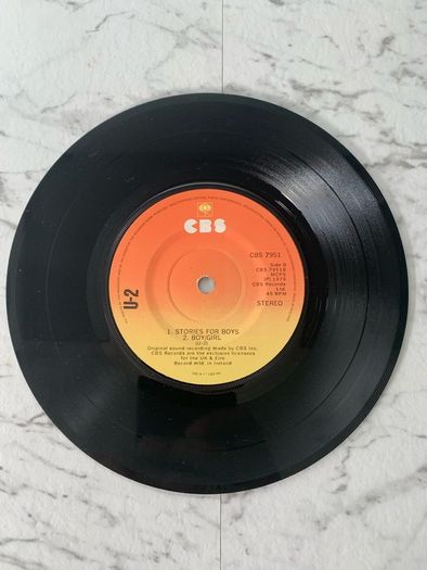 U2 - Three - 7" Vinyl CBS 7951 Irish Sunburst Label 1979