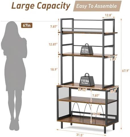 Record Player Stand with Vinyl Storage, Turntable Stand Holds Up to 400+Albums, 5 Layer