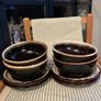 Gorgeous Vintage pottery, four bowls and underplates. Image 4
