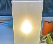 Frosted Glass Table Lamp. Warm Glow