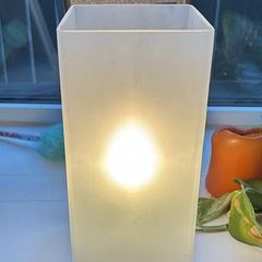 Frosted Glass Table Lamp. Warm Glow