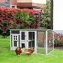 NEW SALE | Wood Chicken Coop Hutch Hen House Cage PC Roof w/ Run Nest Box Deluxe 160 x 75 x 80 cm Image 2