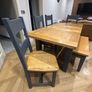 Solid Oak Extendable Dining Table, 4 chairs & 1 bench Image 4