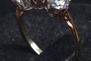 Vintage 9ct Gold Three Stone Ring Dublin Hallmark Size 51.5