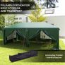 3 x 6m Pop-Up Gazebo, with Curtain Walls and Windows - Dark Green Image 5