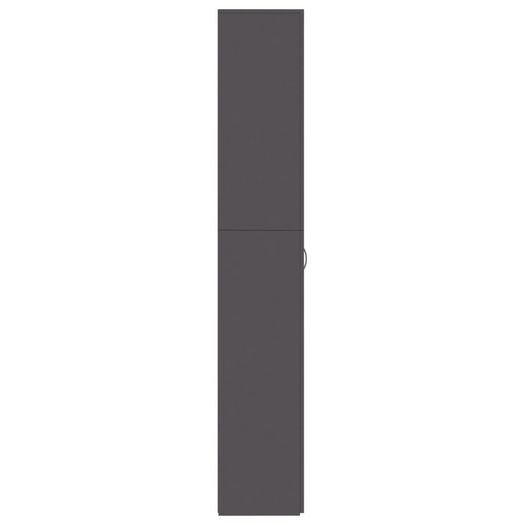 Office Cabinet High Gloss Grey 60x32x190 cm Chipboard