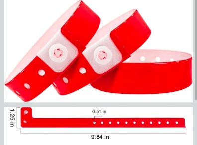 60 Plastic Vinyl Wristbands for Events Festivals. Waterproof  25 x 1.5 cm