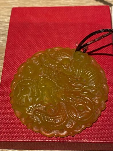 Carved Antique Dragon Pendants (2)