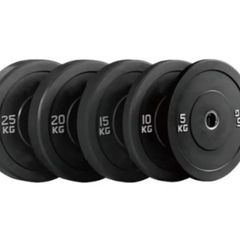 Olympic Black Bumper Plates - In Stock Now