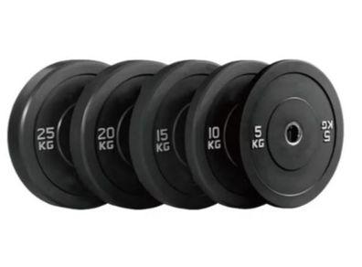 Olympic Black Bumper Plates - In Stock Now