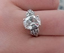 Sterling silver cubic zirconia ring size K