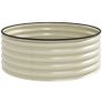 Galvanised Raised Garden Bed with Safety Edging, Outdoor Raised Planter Box with Gloves, 120 x 120 x 43cm, Cream White Image 2