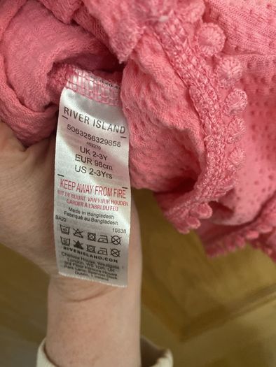 River Island Girls pink playsuit aged 2-3 years
