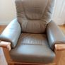 Solid Beech and Leather Armchair Image 8