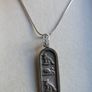 Vintage 925 Sterling Silver Egyptian Cartouche Design Charm pendant Hallmarked, and chain L 21" - 10,78g Image 3