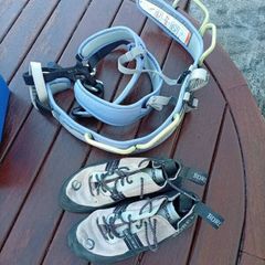 climbing harness and shoes