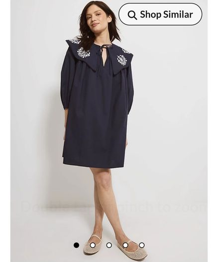 George Navy Boho mini dress Sz 14 UK - Bnwt Rrp 30