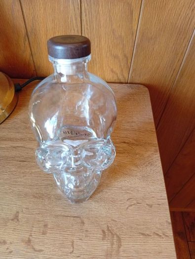 skull glass bottle