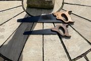 Vintage hand wooden saws x 2