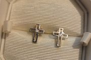 925 Sterling Silver Cross Earrings