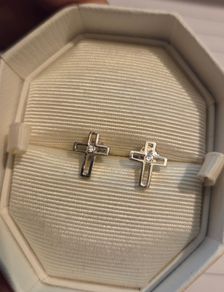 925 Sterling Silver Cross Earrings