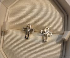 925 Sterling Silver Cross Earrings