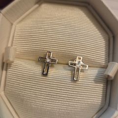 925 Sterling Silver Cross Earrings