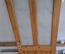 Solid Pine Internal Door with Decorative Frosted Glass