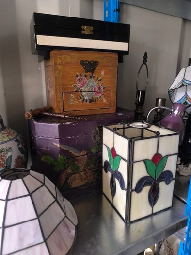 Stained glass shades and lamps