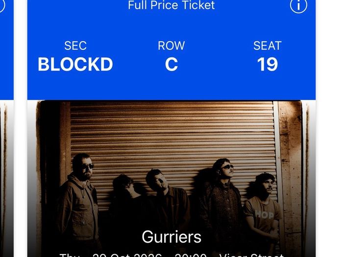 GURRIERS 2 tickets to vicar street