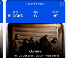 GURRIERS 2 tickets to vicar street