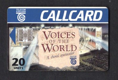 1995 Ireland 20 unit Voices of the World - choral spectacular (Schlumberger SC7) Call Card Used. Telecom Eireann card number 1092.