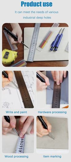 Solid Carpenter Pencil Set Woodworking Tools Mechanical Pencil 3 Colors Refill Construction Job Tools Carpentry Marking Scriber