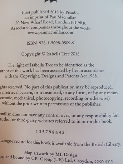 Wilding/ Isabella Tree/ 2018/ 1st edition/ hardback