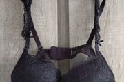 Elegant lace black set bra thongs size s 70 a