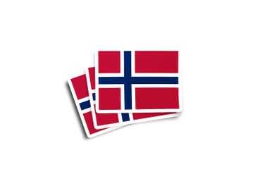 Norway Norwegian Flag Glossy Sticker 2-Pack