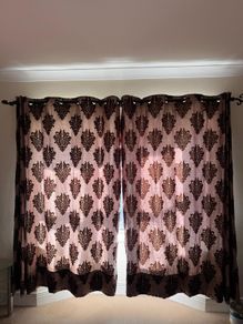 Brown floral curtains