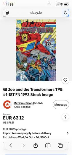 G.I. Joe and The Transformers 1993 1st Print