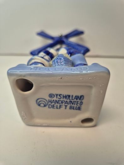 Vintage Delft Blue Windmill Figurine (TS Holland)  Pristine Condition