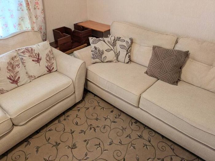 2 seaters & 3 seater beige sofas for sale